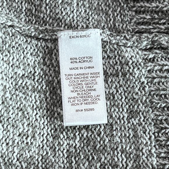 Express Open Front Cardigan Lg/XL Gray Cut Out Back Knit sweater Long Sleeve - Picture 8 of 8